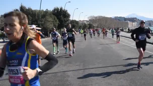 Nápoles Italia Febrero 2022 Media Maratón — Vídeo de stock