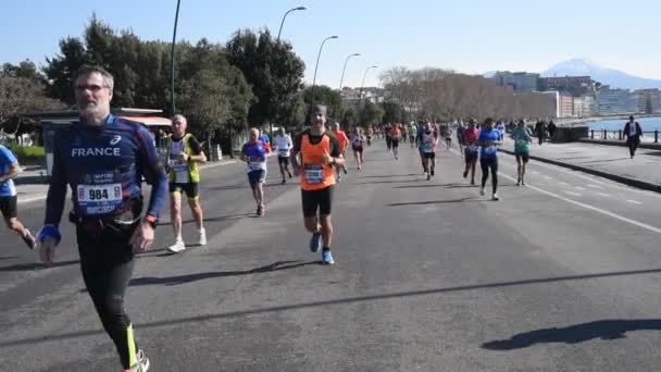 Napoli Febbraio 2022 Mezza Maratona — Video Stock