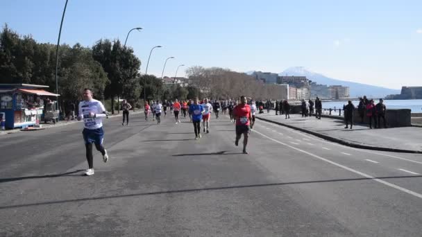 Naples Italy February 2022 Half Marathon — Stock Video