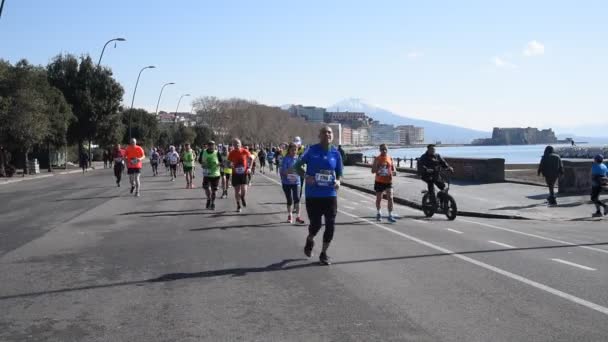 Napoli Febbraio 2022 Mezza Maratona — Video Stock