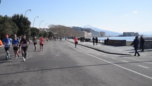 Neapel Italien Februari 2022 Halv Maraton — Stockvideo