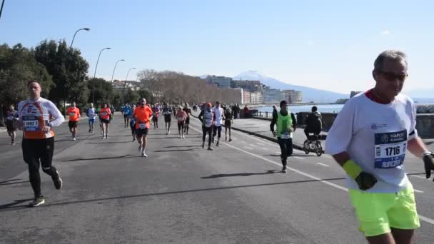 Nápoles Italia Febrero 2022 Media Maratón — Vídeo de stock