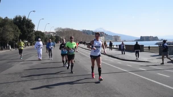 Nápoles Italia Febrero 2022 Media Maratón — Vídeo de stock