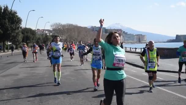 Nápoles Italia Febrero 2022 Media Maratón — Vídeo de stock