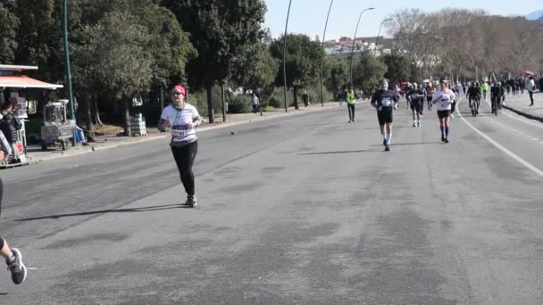 Nápoles Itália Fevereiro 2022 Meia Maratona — Vídeo de Stock