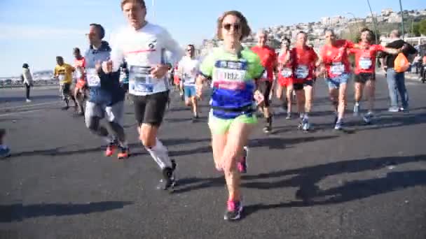 Nápoles Itália Fevereiro 2022 Meia Maratona — Vídeo de Stock