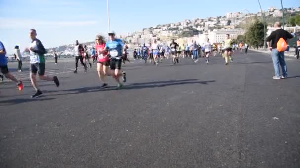 Neapol Włochy Lutego 2022 Półmaraton — Wideo stockowe