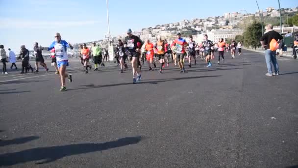 Napoli Febbraio 2022 Mezza Maratona — Video Stock