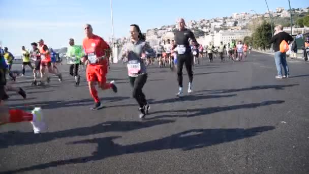 Naples Italy February 2022 Half Marathon — Stock Video