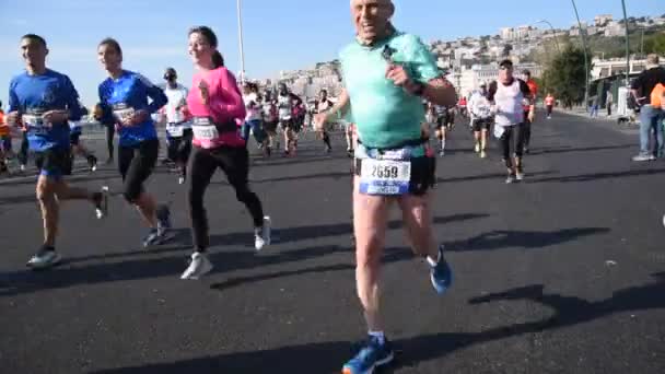 Naples Italy February 2022 Half Marathon — Stock Video