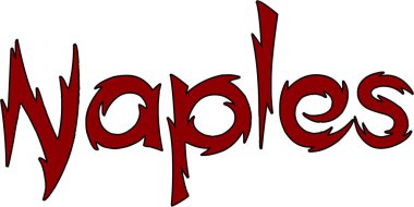 Beyaz arkaplanda Napoli metin imzası illüstrasyonu