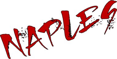 Beyaz arkaplanda Napoli metin imzası illüstrasyonu
