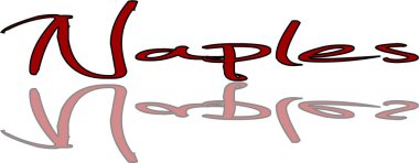 Beyaz arkaplanda Napoli metin imzası illüstrasyonu