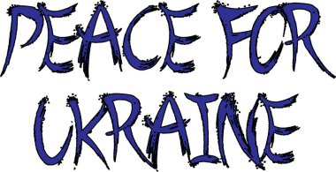 Ukrayna metni için barış işareti illüstrasyonu