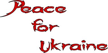 Ukrayna metni için barış işareti illüstrasyonu