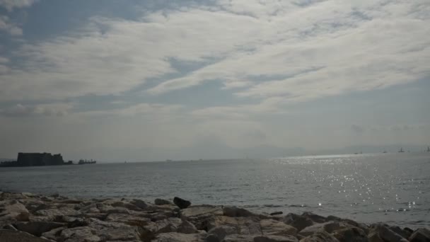 Golfo Napoli Con Castel Dell Ovo Sullo Sfondo — Video Stock