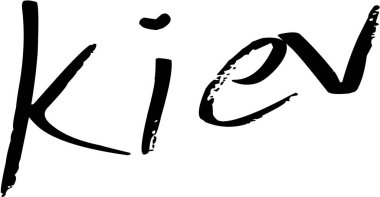 Beyaz arkaplanda Kiev metin imzası illüstrasyonu