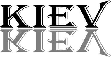 Beyaz arkaplanda Kiev metin imzası illüstrasyonu