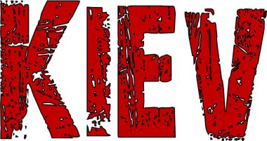 Beyaz arkaplanda Kiev metin imzası illüstrasyonu