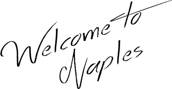 白い背景のナポリのテキストサインイラストへようこそ — ストックベクタ