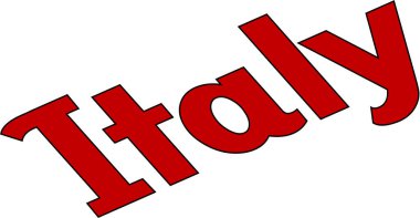 Beyaz arkaplanda İtalya metin imzası illüstrasyonu