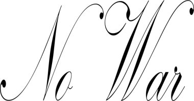 Beyaz arkaplanda savaş metni illüstrasyonu yok