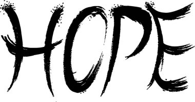 Beyaz arkaplanda Umut metni çizimi