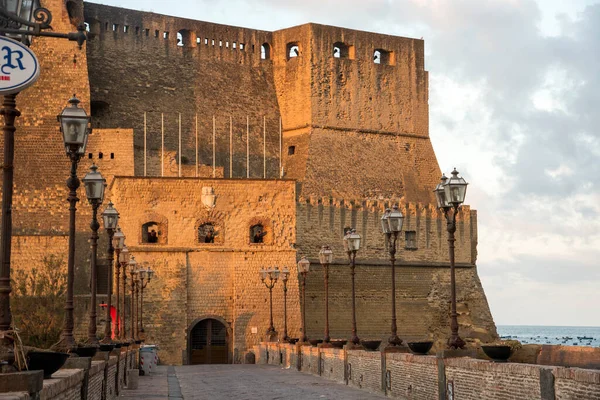 Castel Dell Ovo Megaride Island Dawn — стоковое фото