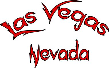 Las Vegas Nevada text sign illustration on white Background.