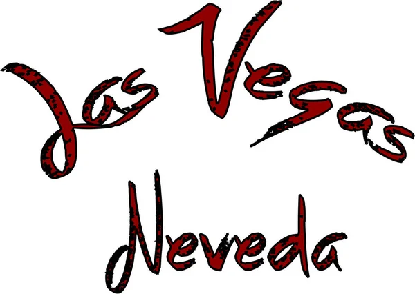 Las Vegas Nevada Text Sign Illustration White Background — Vetor de Stock