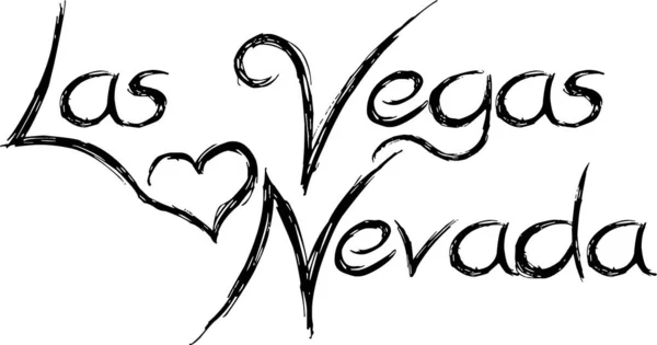 Las Vegas Nevada Text Sign Illustration White Background — Stockvektor