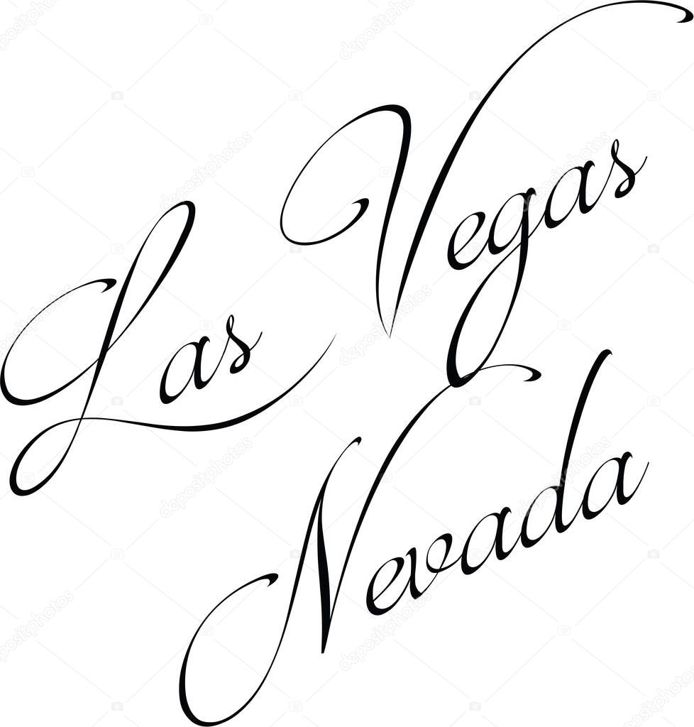 Las Vegas Nevada text sign illustration on white Background.
