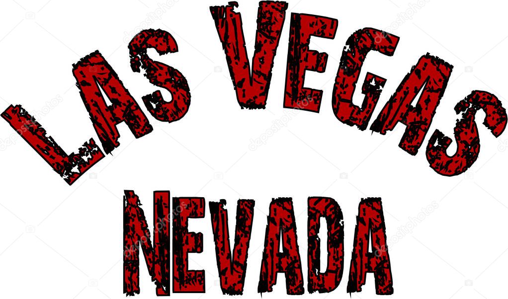 Las Vegas Nevada text sign illustration on white Background.