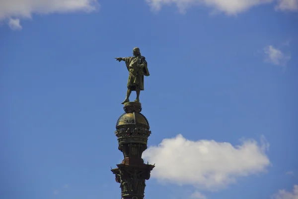 雕像的克里斯托弗 · 哥伦布指向美国 — 图库照片