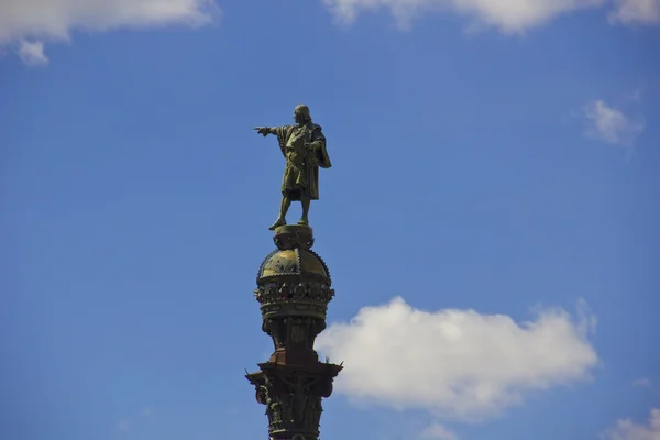 Standbeeld van christopher columbus Amerika wijzen — Stockfoto