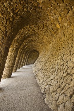 park guell Barcelona'da taş sütunlar