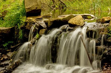 güzel bir şelale üzerinde meydana kayalarda gualba (Barselona, İspanya) denir. taze ve temiz küçük nehir, dağ dinlendirici bir yer