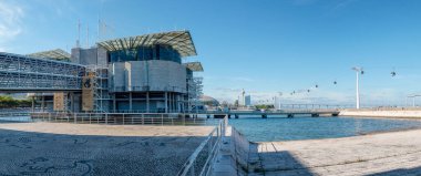 LISBON / PORTUGAL - 15MAY2021 - Lizbon Oceanario 'nun Milletler Parkı' ndaki görüntüsü.
