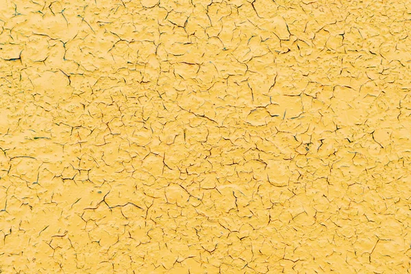 Pintura Amarilla Agrietada Una Superficie Metálica Vieja — Foto de Stock