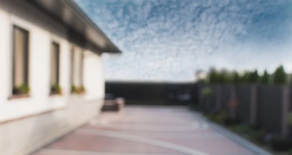 Blurry Image Courtyard Private House Clear Day — Stock Photo, Image