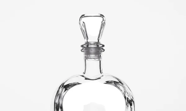 Silhouette Unusual Shaped Glass Bottle White Background — Foto Stock