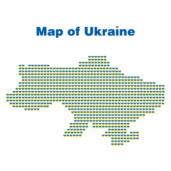 Mapa Ukrajiny z ikon srdce. — Stockový vektor