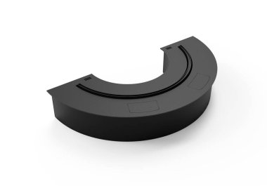 Beyaz arkaplanda izole edilmiş yanan şömine.