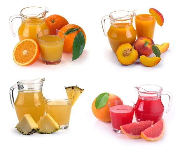 Ställ glas och kanna frukt juice — Stockfoto