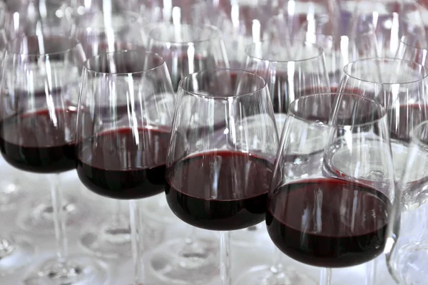 Several glasses of red wine — Stock Photo, Image