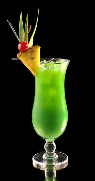 Green cocktail with pineapple — Stock Photo, Image