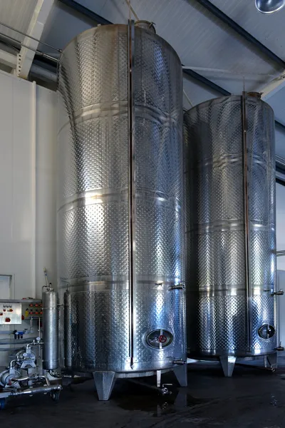 Stainless steel wine Stock Photo