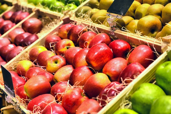 Frutas rojas y verdes de manzana —  Fotos de Stock