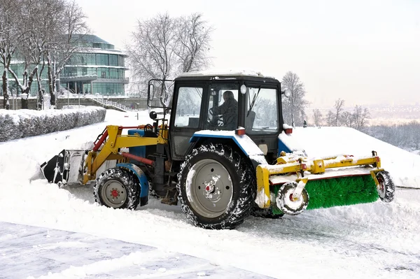 Clearing snow snowplows — Stock Photo, Image