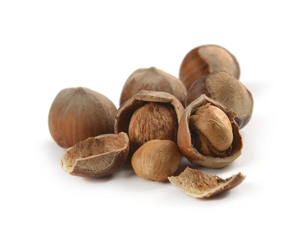 Whole hazelnuts and nuts — Stock Photo, Image